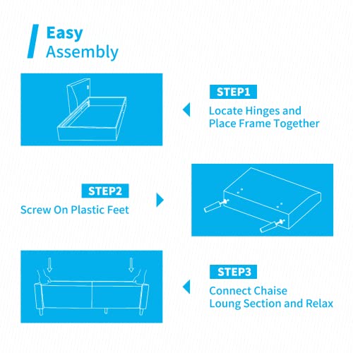 Mjkone Convertible Sectional Sofa Couch, 86" W Velvet Sofas for Living