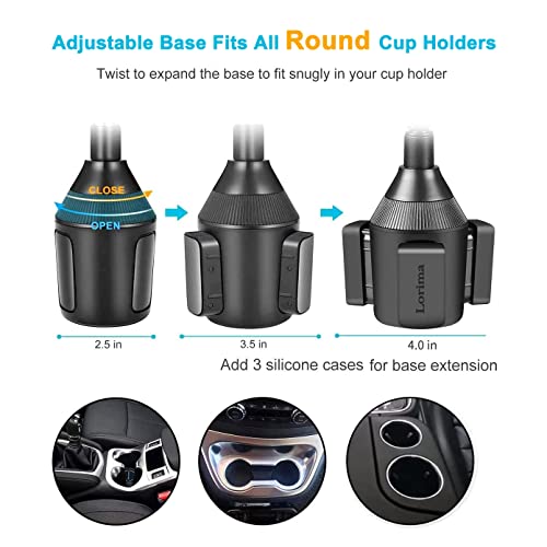 Lorima Cup Holder Phone Mount with A Flexible Gooseneck, Cup Holder