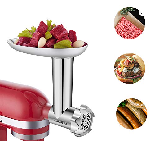 Metal Food Meat Grinder Attachment for KitchenAid Stand Mixers - Including Sausage Stuffer Accessory