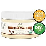 Viva Naturals Organic Shea Butter, 4 oz - Super Soft Grade A, Silky Smooth Texture &, Suitable for All Skin Types and Perfect for DIY Recipes
