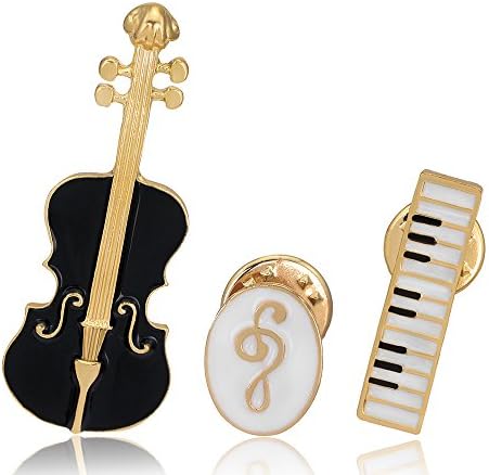 Elimya 3pcs Brooches For Women violin Musical Symbols &amp; Electronic Organ Brooch Pin