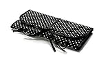 Wander Agio Womens Travel Jewelry Bag Toiletries Organizer Hanging Black Wave Point