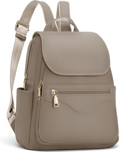 Quilted Taupe Backpack Gold Chain Strap Vegan Leather Travel School Purse Amazon.com: Kuosdaz Travel Laptop Backpack for Women, 15.6  main image 2