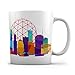 Chicago Iconic City View Ceramic Coffee Mug - 11 oz. - Awesome New Design Colorful Decorative Souvenir Cup for Visiting Friends, Tourists, Men and Women