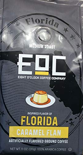 EIGHT O’CLOCK COFFEE FLAVORS OF AMERICA FLORIDA CARAMEL FLAN GROUND COFFEE, MEDIUM ROAST, 11 OUNCE (PACK OF 1)