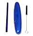 Reusable Glass Drinking Straw with Travel to Go Protective Carrying Case Holder and Cleaning Brush | Perfect for Home, Office or Gift | Straight 8 in x 9.5 mm Healthy, Eco Friendly (Brilliant Blue)