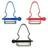 Omegazon Peelers (Set of 3) Plus Reusable Produce Bags | Peel, Grate and Julienne - Fruit and Vegetable Peeler Set Quickly Peels Apple, Potato, Corn, Ginger, Citrus, Avocado, Mango and More