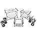 Bison Home Goods Stackable Buffet Caddy Organizer (7-Piece Set) Modern Server for Hosting Parties, Serving Dinner, Carrying Utensils | Metal, Modular Design | Compact, Portable (New Improved Design)