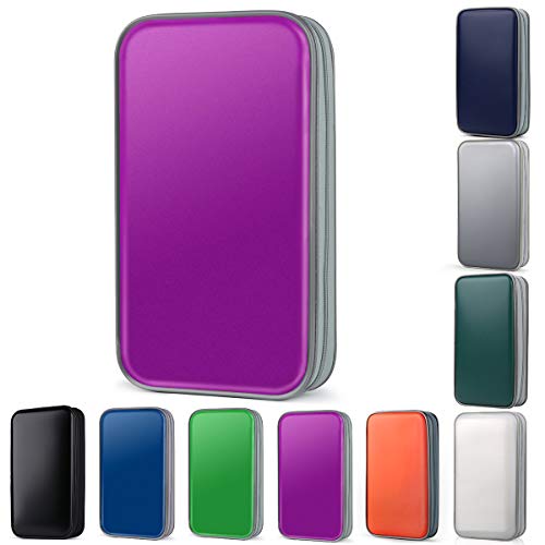 CD Case,COOFIT 80 Capacity DVD Storage DVD Case VCD Wallets Storage Organizer Flexible Plastic Protective DVD Storage Purple