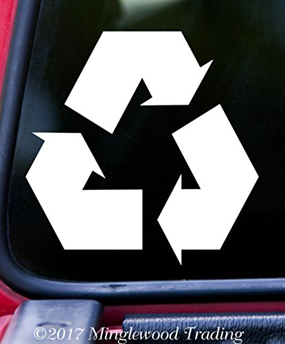 RECYCLE SYMBOL 5" x 5" Vinyl Decal Sticker - Reduce Reuse Recycling - - IVORY