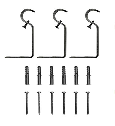 Value Pack of Sheffield Home, AMG, and Enchante Accessories, Round Cage Curtain Rod, 42 to 120-Inch, 4 Pack, Matte Black