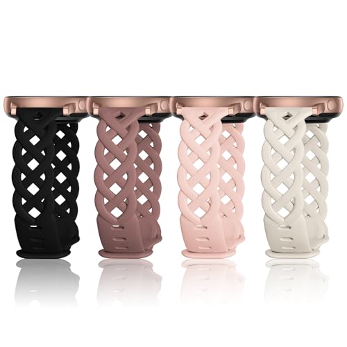 20mm Braided Silicone Band Compatible for Samsung Galaxy Watch 7 6 5 4 40mm 44mm,5 Pro 45mm/Watch 6 4 Classic Band 42mm 46mm 43mm 47mm,Galaxy Watch 3/Active 2 40mm 46mm, Women Slim Lace Sport Bands