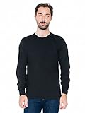 American Apparel Men Fine Jersey Crewneck Long Sleeve T-Shirt Size M Black