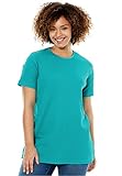Women's Plus Size Satin-Trimmed Crewneck Thermal Tee