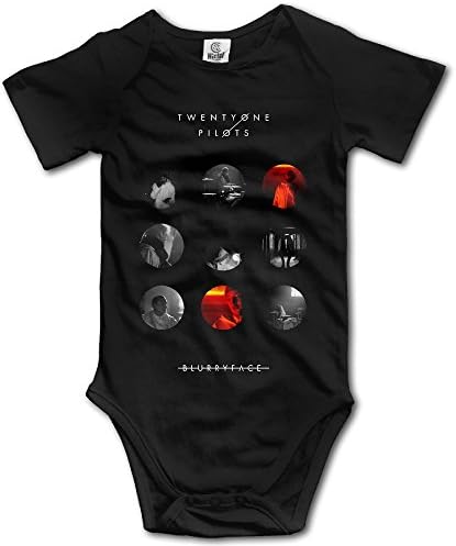 BADOU Twenty One Pilot Blurryface For 6-24 Months Baby Short Sleeve Romper Bodysuit 18 Months Black