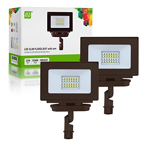 ASD 20W LED Flood Light Outdoor, 120V 2040 Lm 5000K