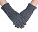 knolee Women's Button Touch Screen Glove Lined Thick Warmer Winter Gloves,Grey