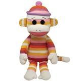Ty Beanie Babies Sock Monkey Pastel Stripes 8