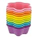 Freshware 12-Pack Silicone 6-Star Reusable Cupcake and Muffin Baking Cup, Six Vibrant Colors