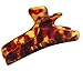 Parcelona French Flat Savana Tortoise Shell Large Salon Covered Spring Jaw Hair Claw Clip Clutcher Clamp
