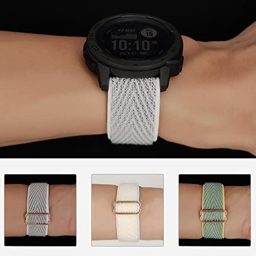 Abanen 22mm Elastic Nylon Watch Bands with Watch lugs for Garmin Instinct 2 Solar, Soft Stretchy