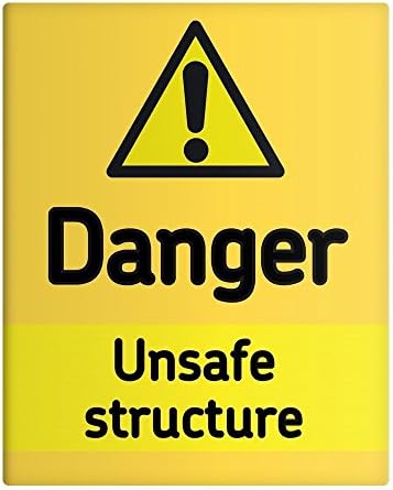 Ohngangd Danger Unsafe structure Metal Sign 8"x12"