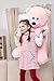 WOWMAX 4 Foot Pink Giant Huge Teddy Bear Cuddly Stuffed Plush Animals Teddy Bear Toy Doll 47