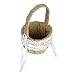 Tinksky Burlap Flower Basket for Wedding Ceremony Party - Delicate Lace Ribbon Decorated