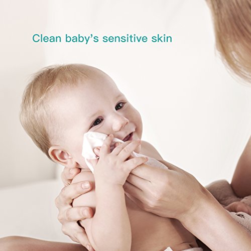Unscented Baby Saline Wet Wipe, 100% Cotton, Individual Foil Package, Sterilize, Multi-Purpose for Baby's Sensitive Eyes and Face, 70 Count, Large Size 5.9" x 7.9"