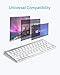 Anker Ultra Compact Profile Wireless Bluetooth Keyboard for iOS, Android, Windows and Mac with Rechargeable Battery and Aluminum-Effect Finish (White)