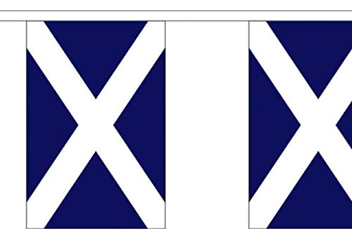 St Andrews Navy Blue Scotland Bunting - 9 Metre Bunting - Polyester - 30 Flags Per 9M Length - FlagSuperstore