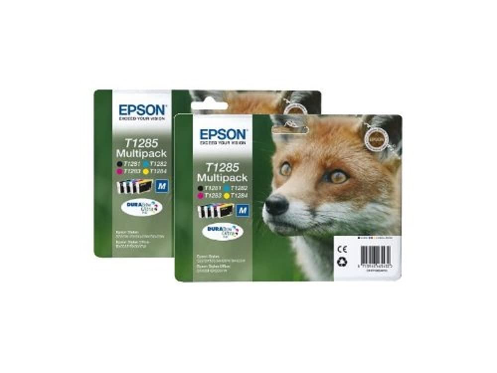 Epson T1285 Durabrite Fox Multipack Pack Ink Cartridges (Pack of 8), Genuine