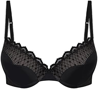 Wonderbra Modern Chic W05G1 Underwired Push Up Plunge Moulded T-Shirt Bra Black 32D
