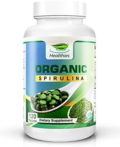 Healthies USDA Organic Spirulina 2000mg Tablets - The #1 Green Superfood That You're Missing Out On! (120 Count, 30 Day Supply)