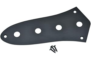 KAISH USA Specs Metal J Bass Control Plate Aluminum Anodized Jazz Bass JB Control Plate with 3/8" CTS Pot Holes for American/Mexican Jazz Bass Black