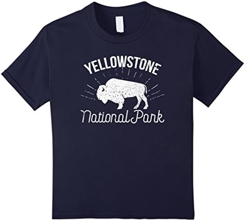 unisex-child Yellowstone National Park American Bison Travelers T-shirt 6 Navy