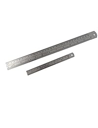 honbay Acero Inoxidable Regla 12 inch y 6 inch de doble cara Medición Escala Mark regla de metal para oficina Ingeniería de la carpintería