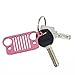 Car Key Chain Keychain Key Ring For Jeep Wrangler Accessories Enthusiasts-Jeep Front Grill Design and Stainless Steel Material with 4 Colors (pink)