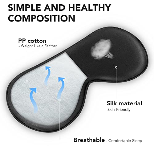 Silk Sleep Mask for Women Men Eye mask for Sleeping 100% Real Natural Pure Silk 2 Pack Black and Pink Sleep Masks with Adjustable Strap Eye Sleep Shade Cover Blocks Light Reduces Puffy for Gift
