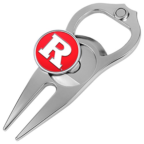 LinksWalker Rutgers Scarlet Knights - Hat Trick Divot Repair Tool with Magnetic Golf Ball Marker