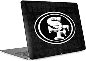 Skinit Decal Laptop Skin Compatible with MacBook Air 13in Retina (2018-2019) - Officially Licensed NFL San Franciso 49ers Black & White Design