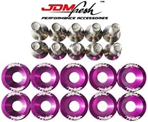 JDMFresh - Purple CNC Billet Aluminum Engine Bay Fender Washer Bolt Dress Up Kit for 6mm