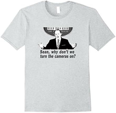 Mens Trump Spicer Sean Why Dont We Turn the Cameras On T-Shirt XL Heather Grey