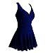 MiYang Women's Plus-Size Flower Printing Shaping Body One Piece Swim Dresses Navy Blue Large (US 12-14)