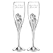 Personalized Wedding Toasting Flutes, Sparkling Love Design, Custom Engraved Champagne Flutes for Bride and Groom, Set of 2, Silver