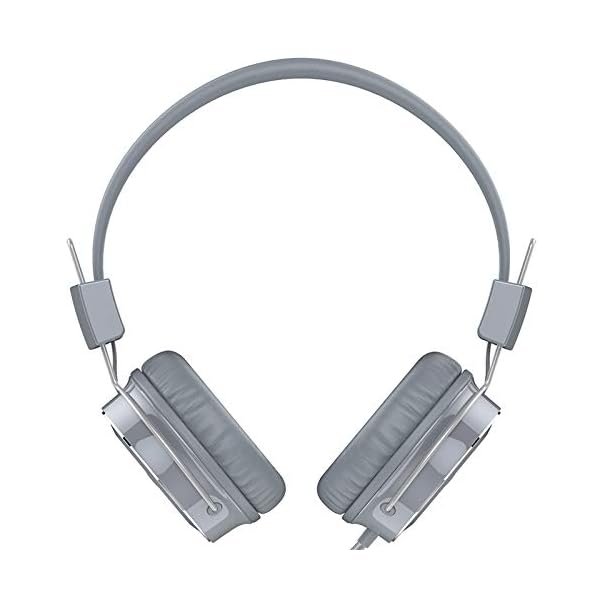 Baseman-Wired-Foldable-Headphones-with-Mic-Stereo-Heavy-Bass-On-Ear-Headset-for-iPhone-Cell-Phones-Laptop-Tablet-Mp4-Mp3-Macbook-PC-Grey BASEMAN Wired Headphones with Microphone - Foldable Wired On-Ear Headphones for Laptops Computer Cellphone Tablet…