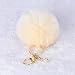 DZT1968® Solid Color Imitate Rabbit Fur Ball Keychain Handbag Key Ring Car Key (Beige)