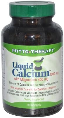 New - Phyto-Therapy Liquid Calcium - 1000 mg - 90 Softgels