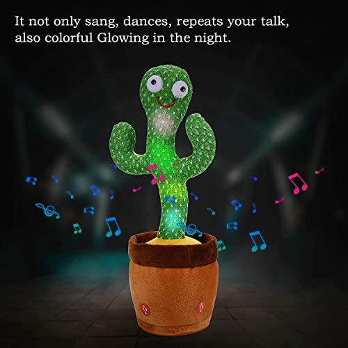 ISTATSO Talking Cactus Toy, Dancing Cactus Mimicking Toy 6-12 Months Singing Cactus Baby Toy Repeats What You Say with 120 English Songs Electronic Light Up Sensory Toys for Toddlers
