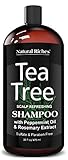 Natural Riches Tea Tree Shampoo 16 fl oz - Special Tea Tree Oil Shampoo Fights Dandruff with Pure Tea Tree Oil for Dry Hair, Itchy Scalp, lice, with Pure Lavender, Peppermint, Sulfate & Paraben Free